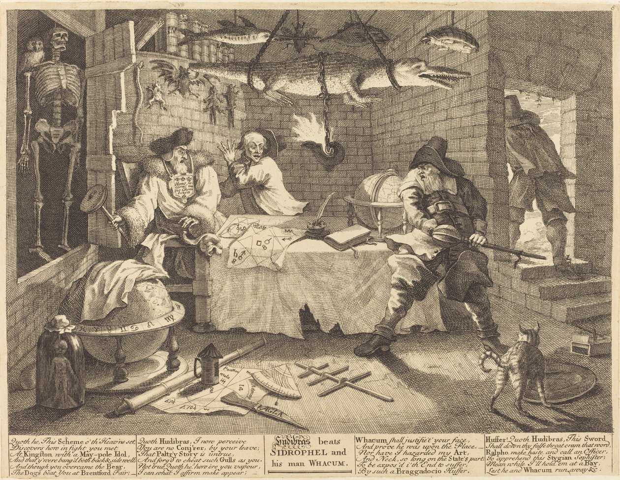 Hudibras päihittää Sidrophelin ja hänen miehensä Whacumin tekijältä William Hogarth