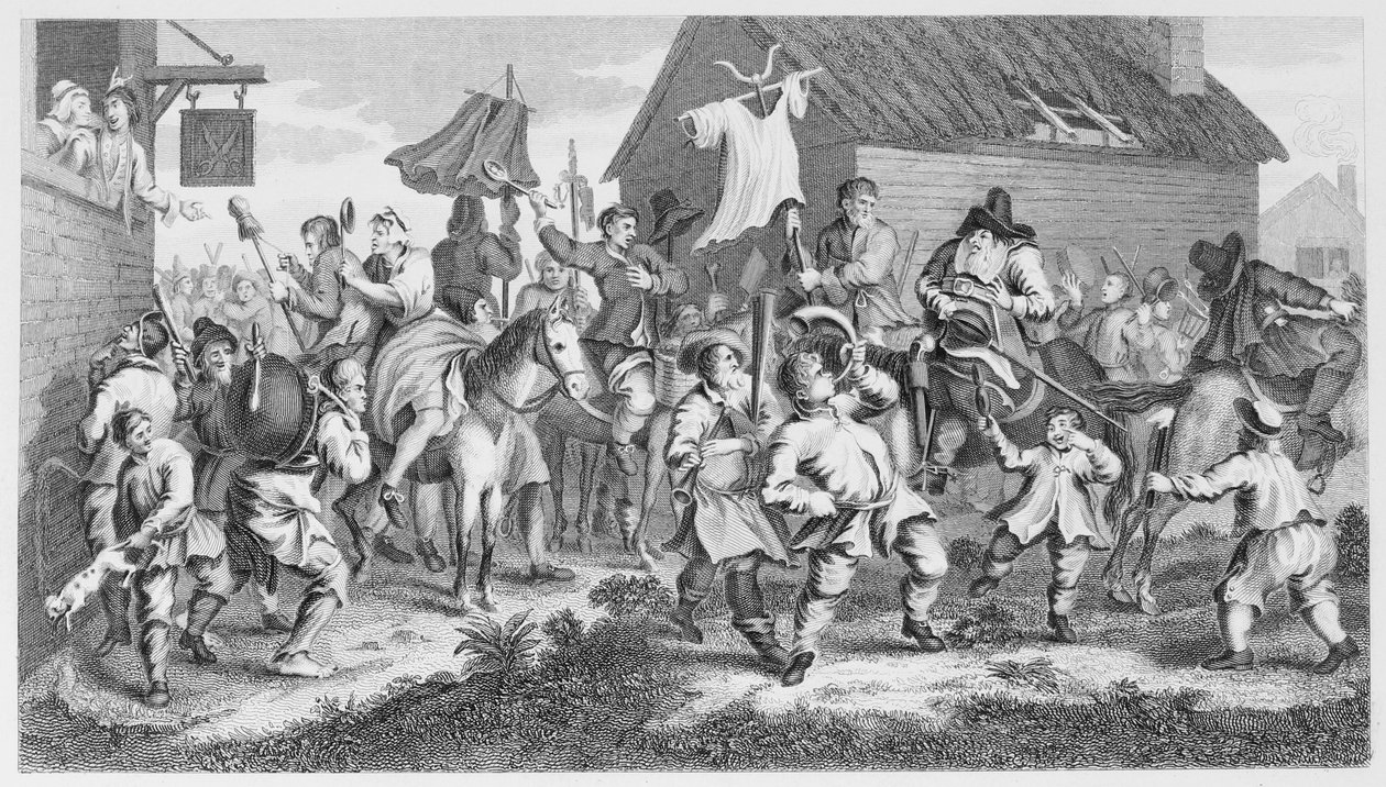 Hudibras kohtaa Skimingtonin tekijältä William Hogarth