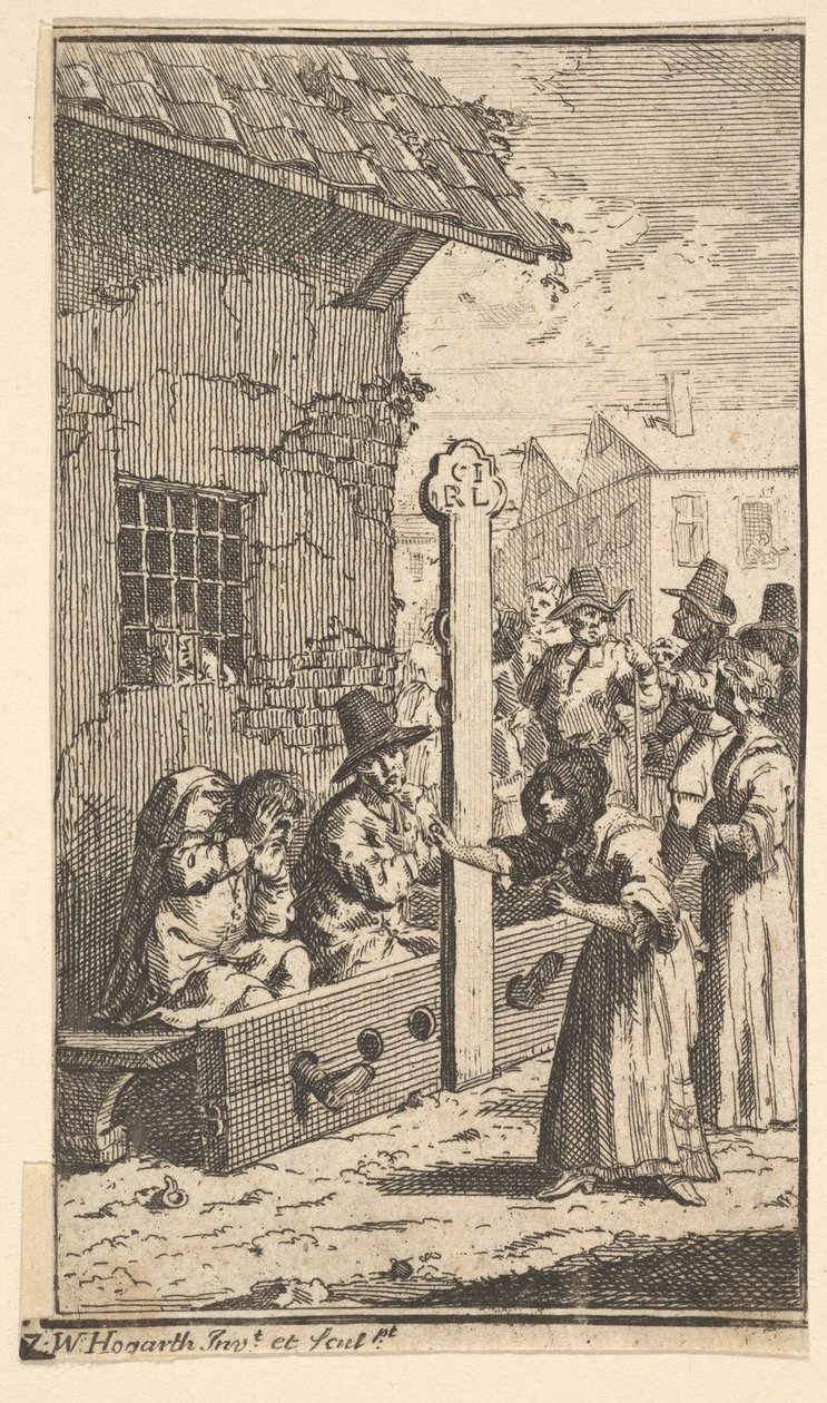 Hudibras in Tribulation Seitsemäntoista pientä kuvitusta Samuel Butlersille Hudibras, no..., 1721-26. tekijältä William Hogarth