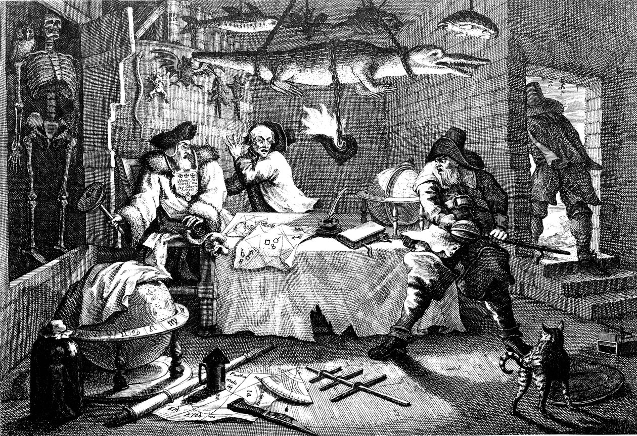 Kuvitus Samuel Butlerin runosta Hudibras, 1726. tekijältä William Hogarth