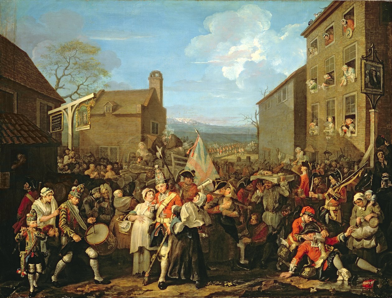 Kaartin marssi Finchleyyn, 1750 tekijältä William Hogarth