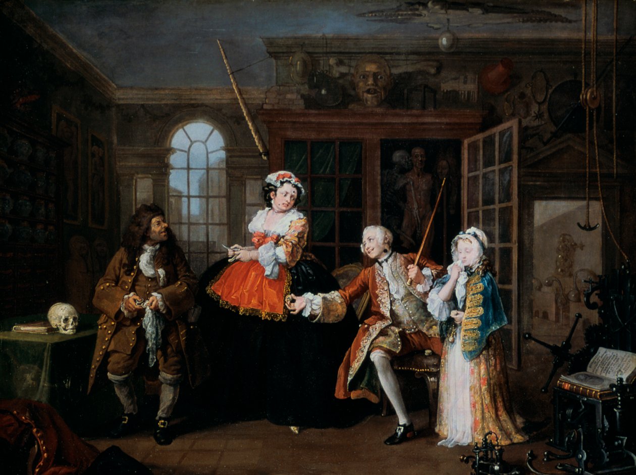 Avioliitto A-la-Mode: 3. The Inspection, c1743 tekijältä William Hogarth