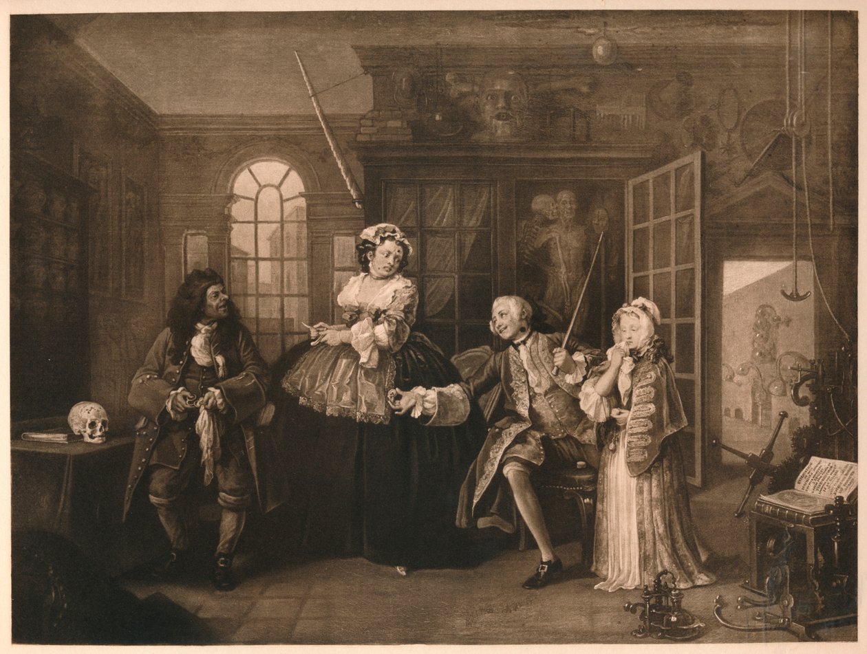 Avioliitto A-la-Mode: 3. The Inspection, c1743 tekijältä William Hogarth