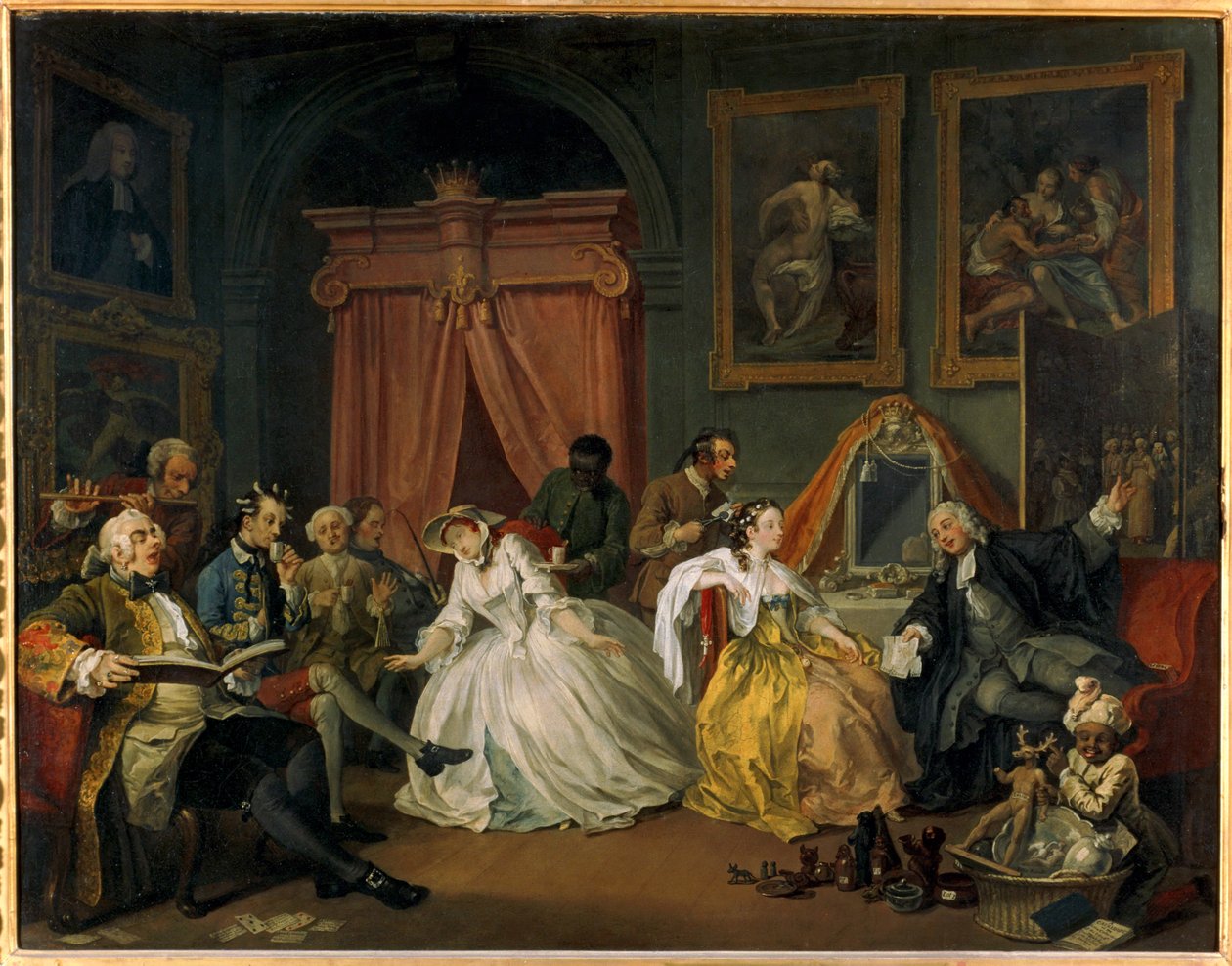 Avioliitto A-la-Mode: 4. Toilette ... (öljy kankaalle) (öljy kankaalle) tekijältä William Hogarth