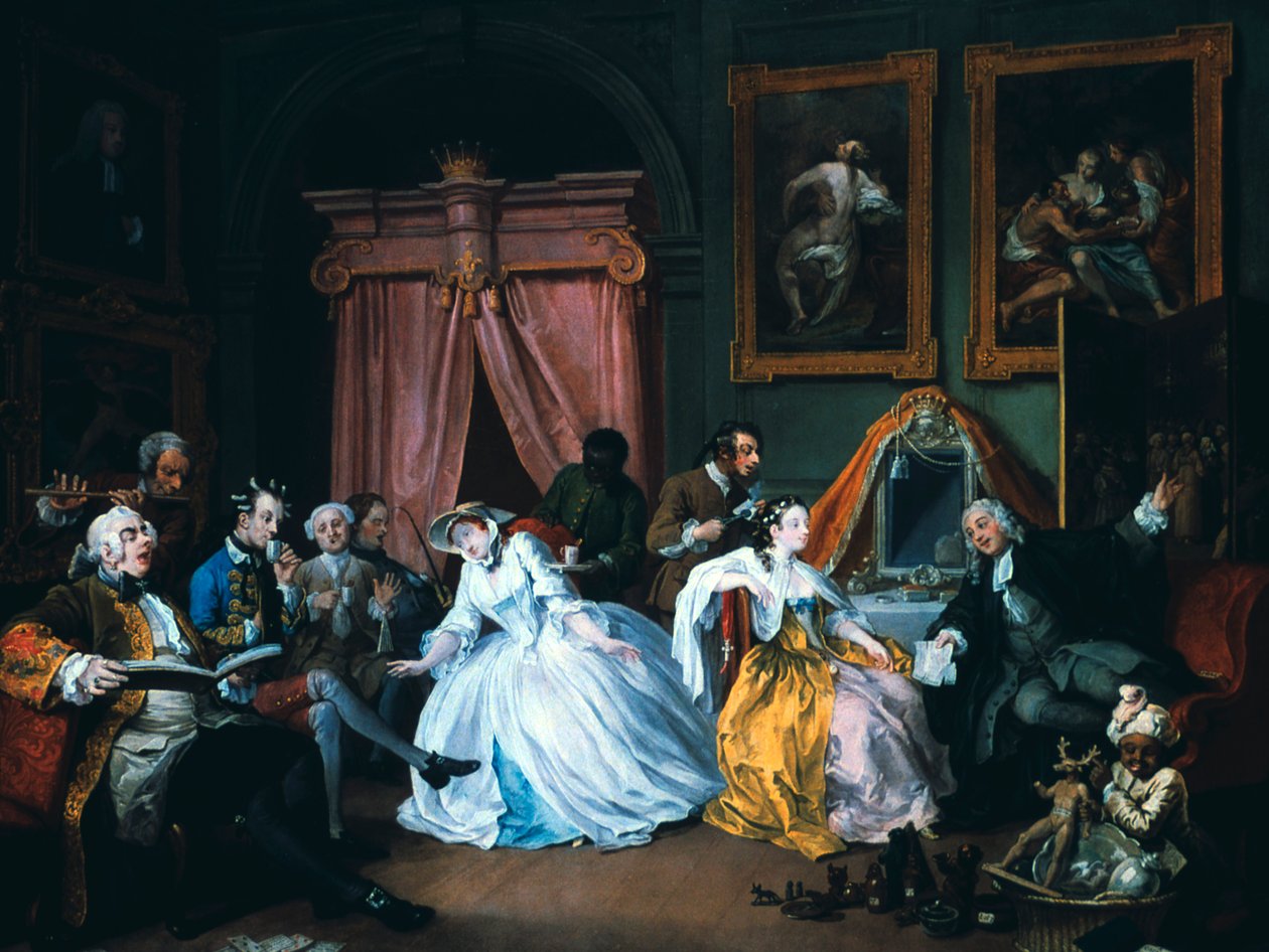 Avioliitto A-la-Mode: 4. The Toilette, 1743 tekijältä William Hogarth