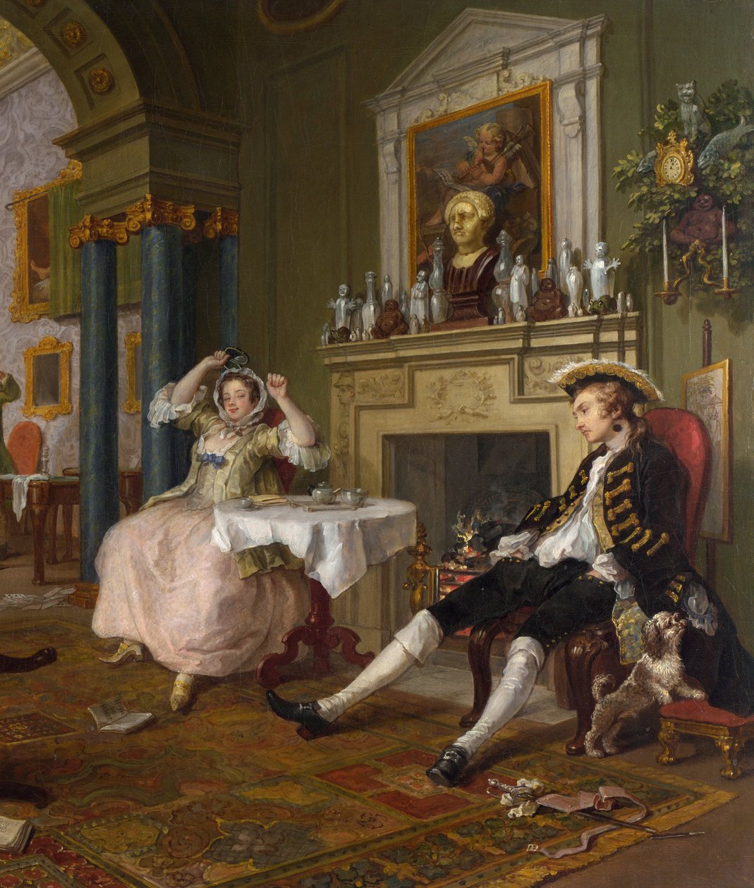 Avioliitto a la Mode:II- The Tete a Tete, n. 1743 (yksityiskohta vuodesta 4395) tekijältä William Hogarth