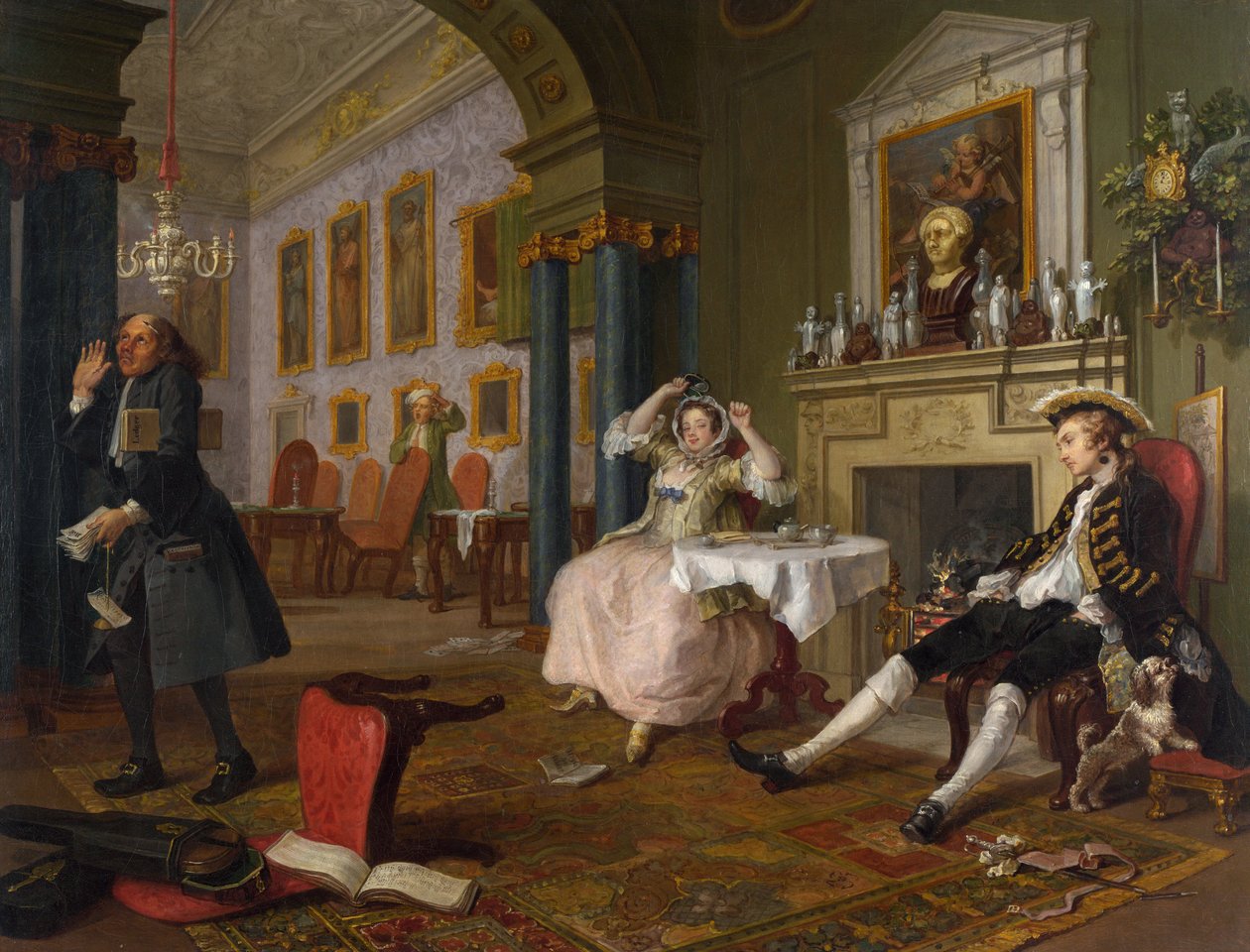 Avioliitto a la Mode: II - The Tete a Tete, n. 1743 (öljy kankaalle) tekijältä William Hogarth