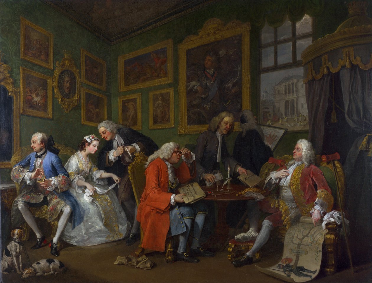 Marriage a la Mode: I - The Marriage Settlement, n. 1743 tekijältä William Hogarth