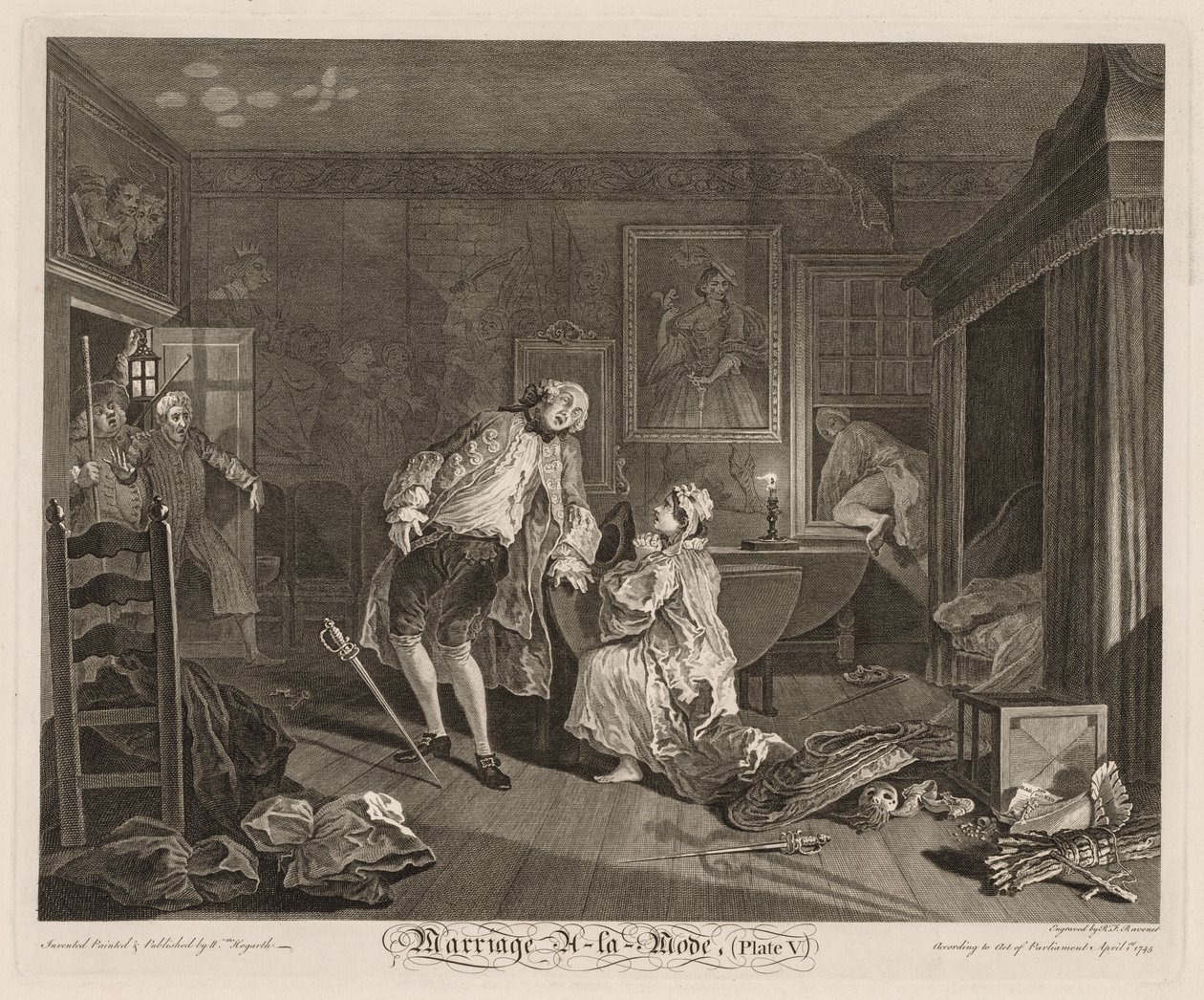 Avioliitto à la Mode: The Death of the Earl tekijältä William Hogarth