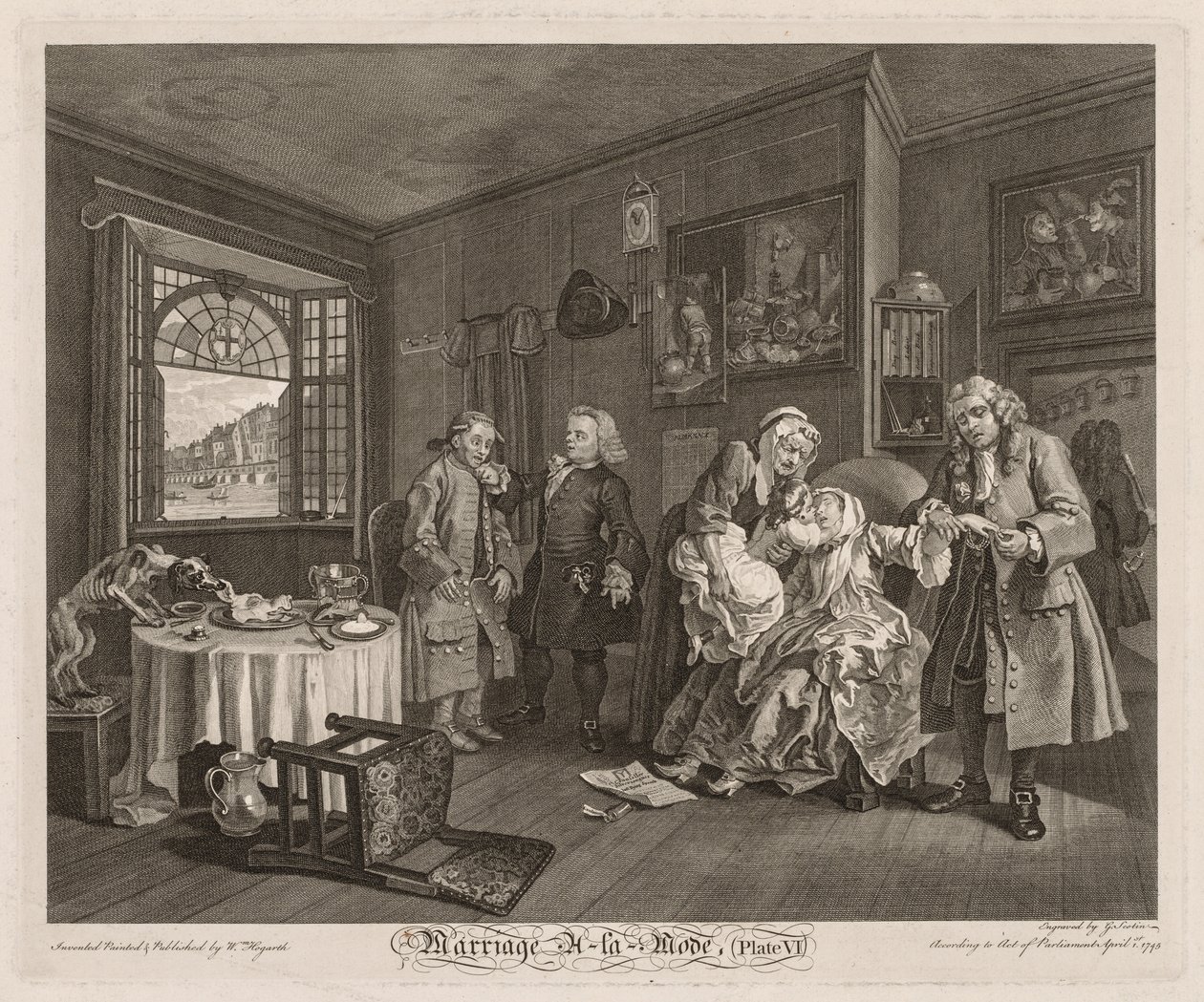 Avioliitto à la Mode: Kreivitärten kuolema, 1745. tekijältä William Hogarth