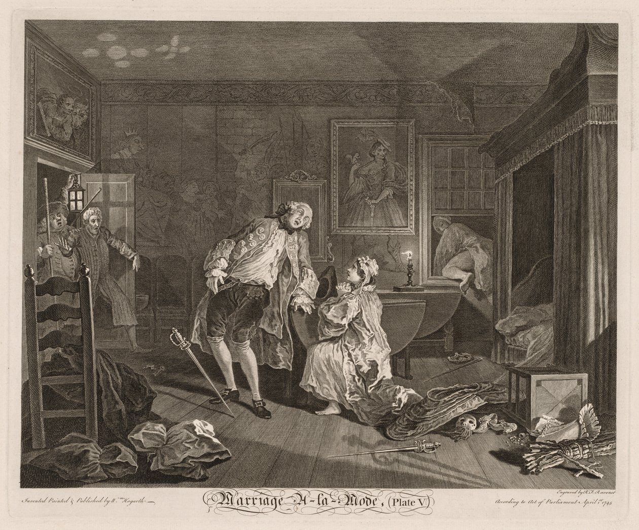 Avioliitto à la Mode: The Death of the Earl tekijältä William Hogarth