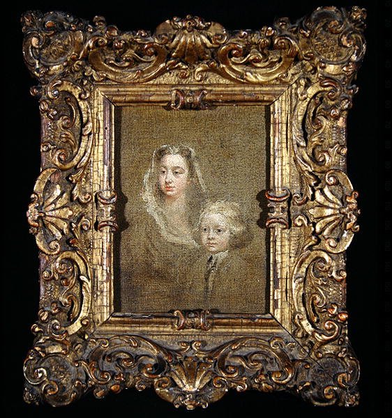 Mary Edwards Hamilton ja hänen poikansa Gerard Anne (öljy kankaalle) tekijältä William Hogarth