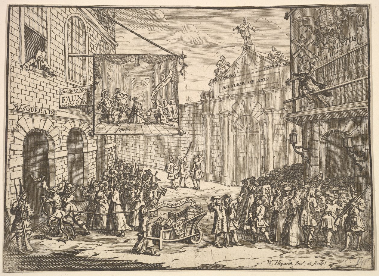 Naamiaiset ja oopperat, 1724. tekijältä William Hogarth