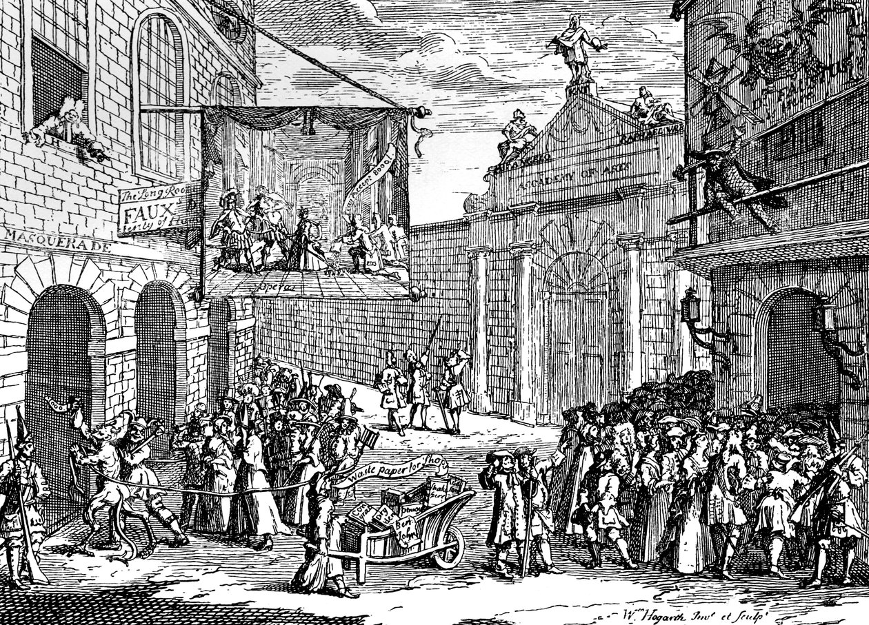 Naamiaiset ja oopperat, 1724. tekijältä William Hogarth