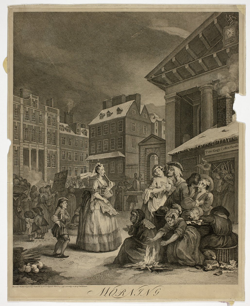 Huomenta, yksi levy The Four Times of the Daysta tekijältä William Hogarth