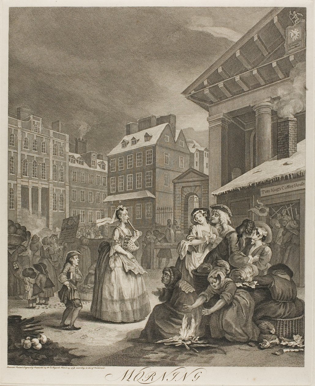Huomenta, yksi levy The Four Times of the Daysta tekijältä William Hogarth