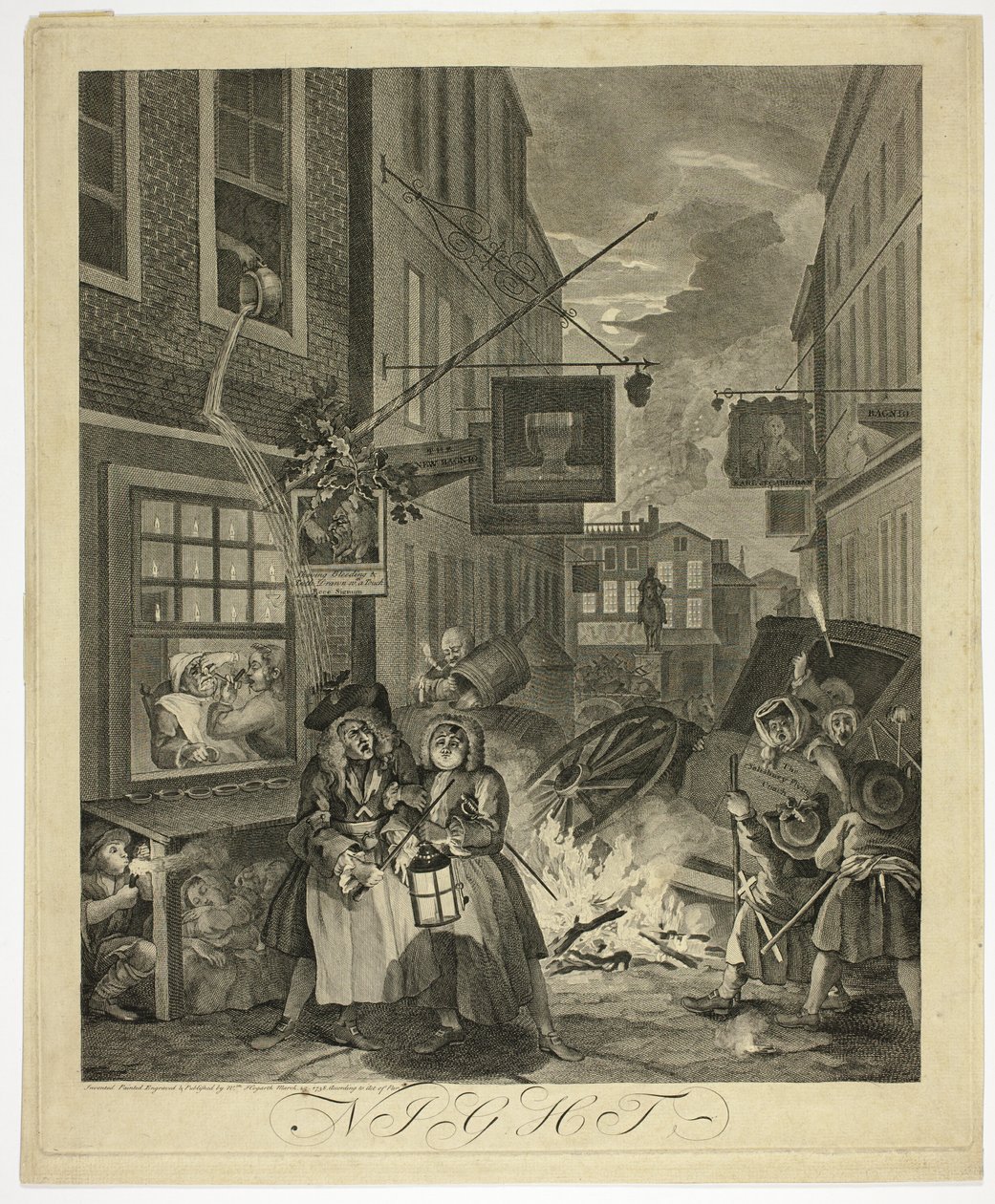 Yö, neljäs levy The Four Times of Daysta tekijältä William Hogarth