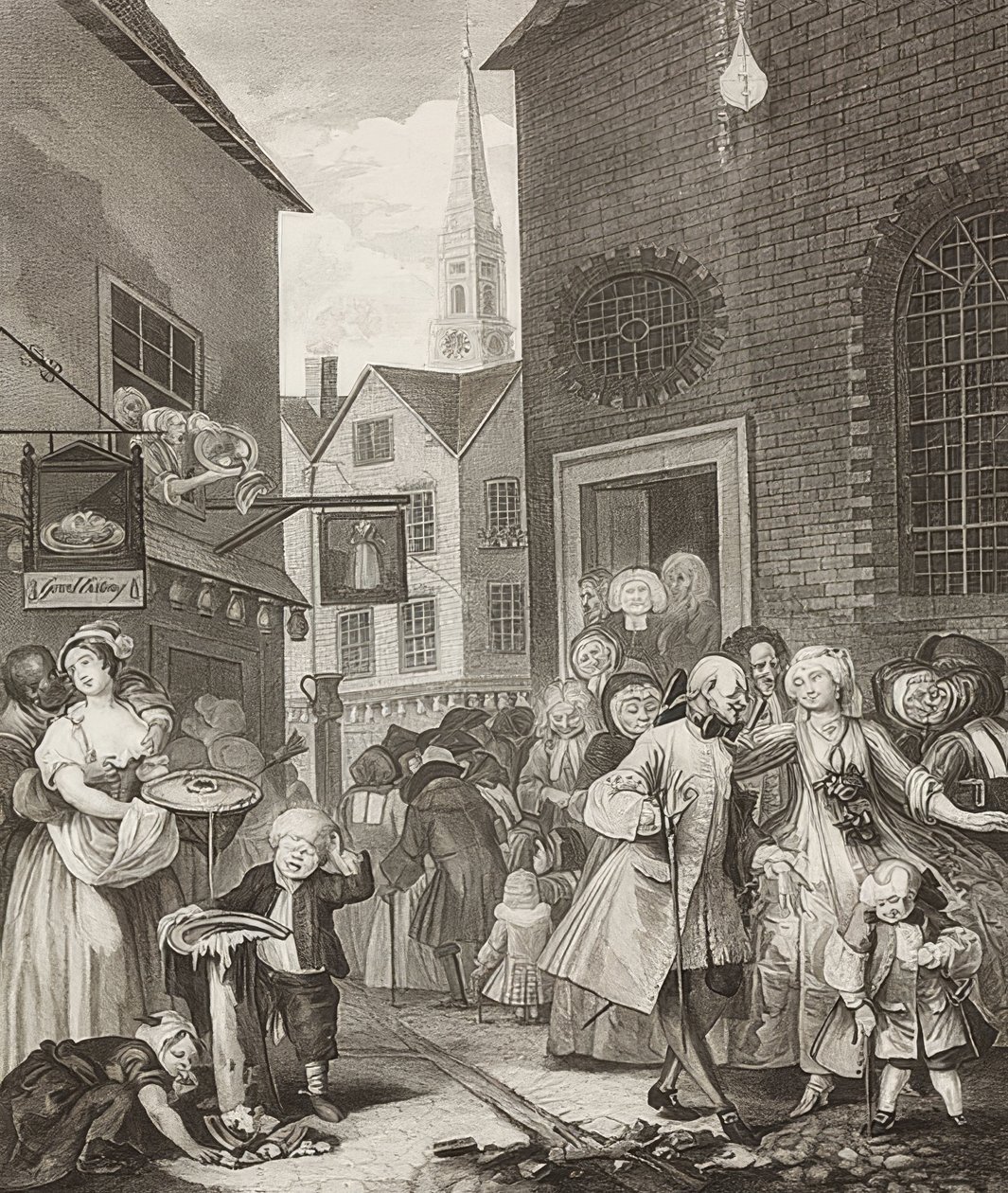 Keskipäivä / keskipäivä. From: The Four Times of the Day / The Four Times of the Day. 1738 tekijältä William Hogarth