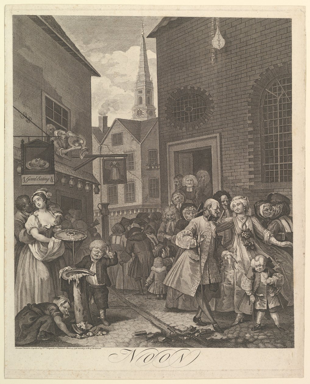 Noon The Four Times of Day, 25. maaliskuuta 1738. tekijältä William Hogarth