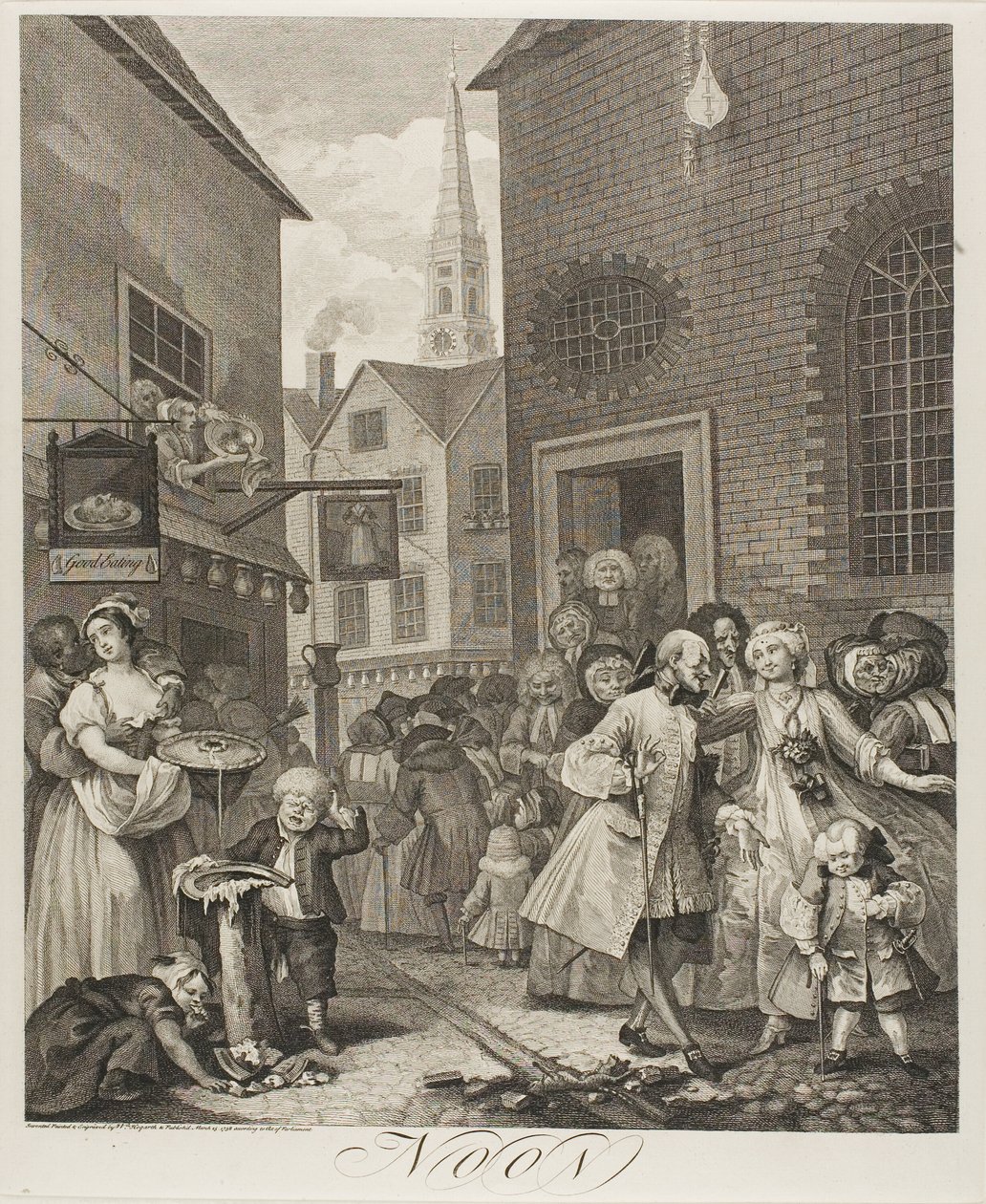 Keskipäivä, levy kaksi elokuvasta The Four Times of the Day tekijältä William Hogarth