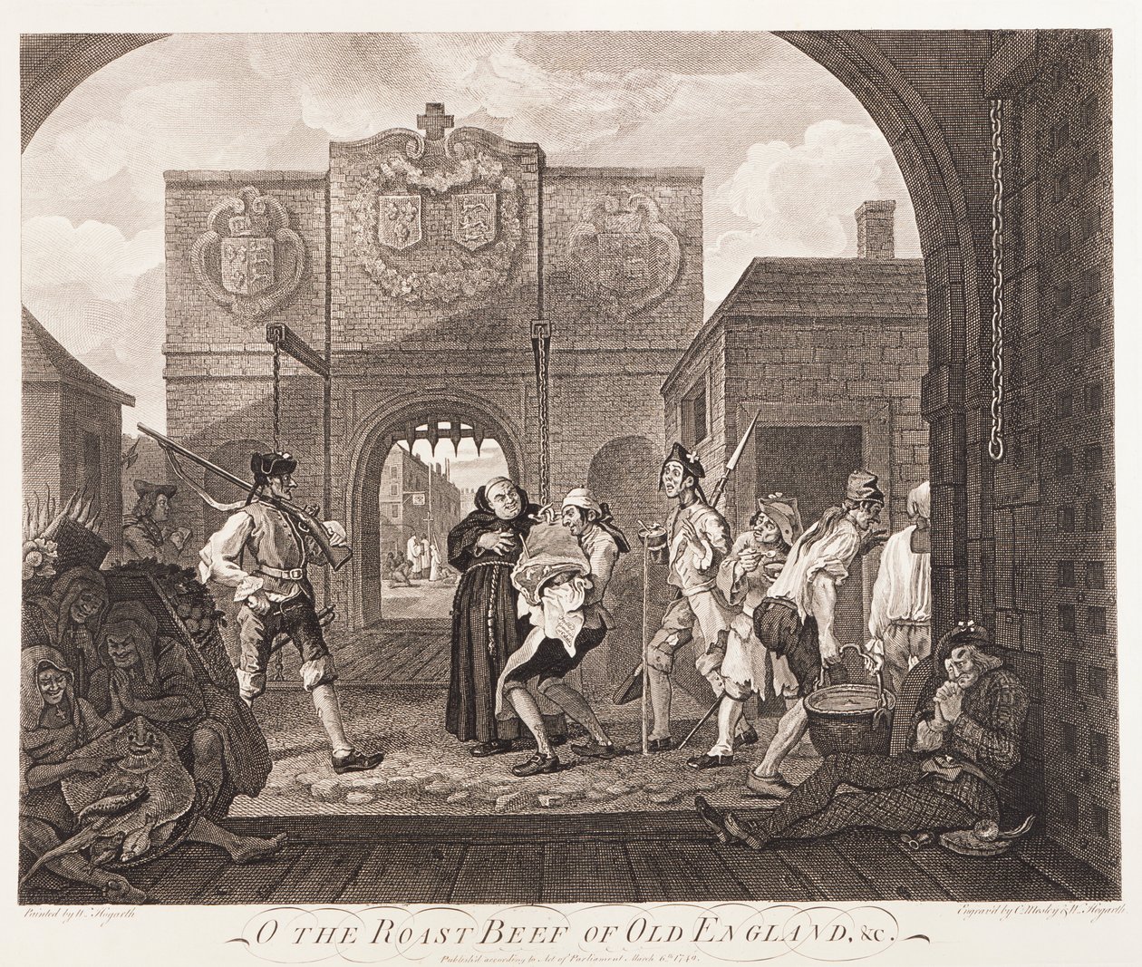 "O the Roast Beef of Old England", 1749 tekijältä William Hogarth