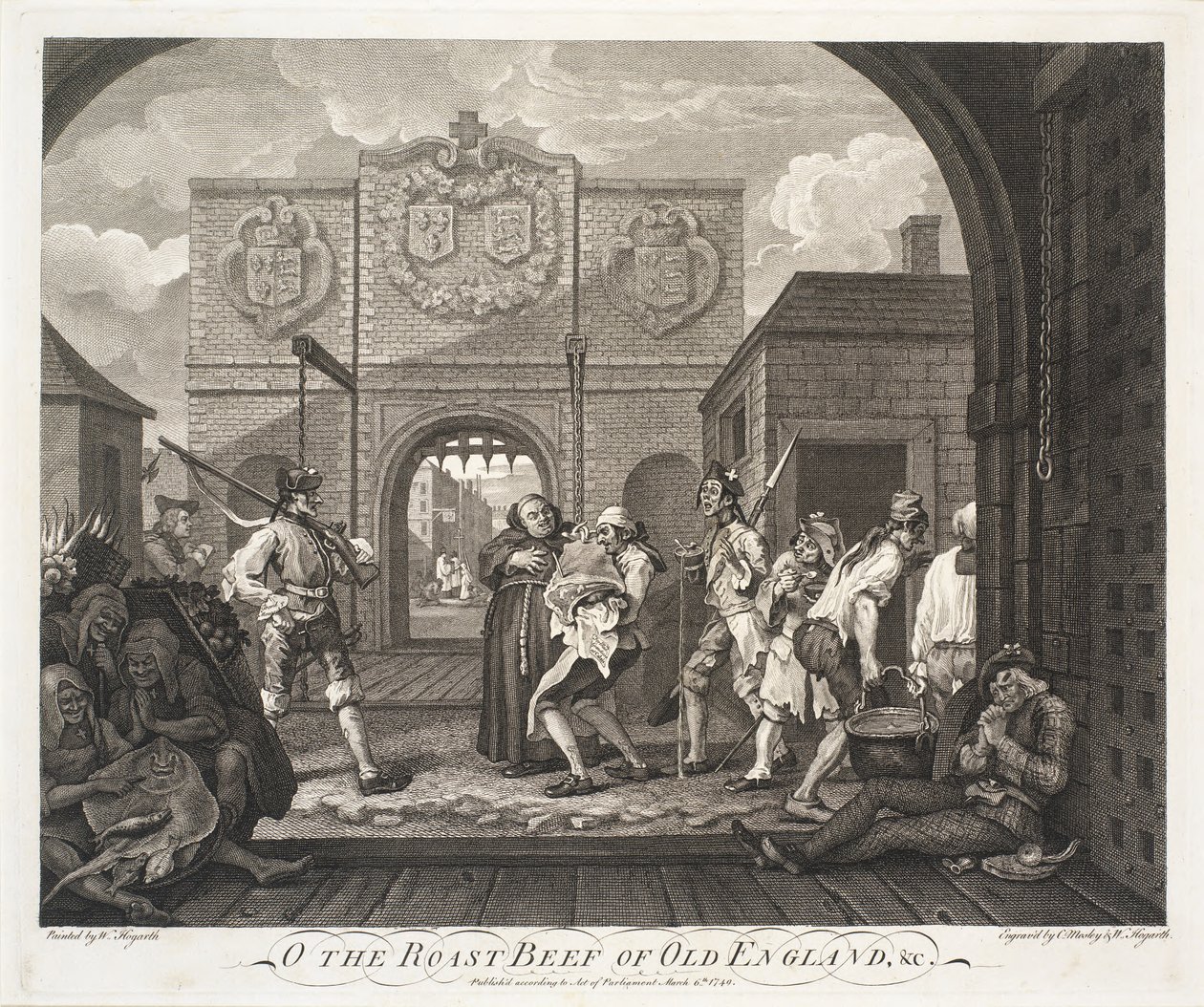 Oi vanhan Englannin paahtopaisti tekijältä William Hogarth