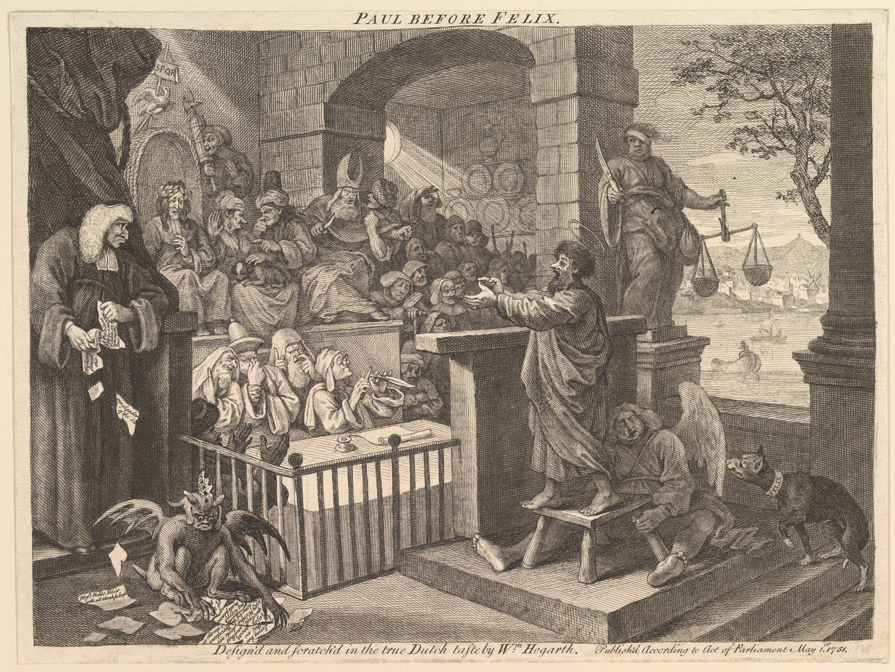 Paavali Feliksin edessä – parodia tekijältä William Hogarth
