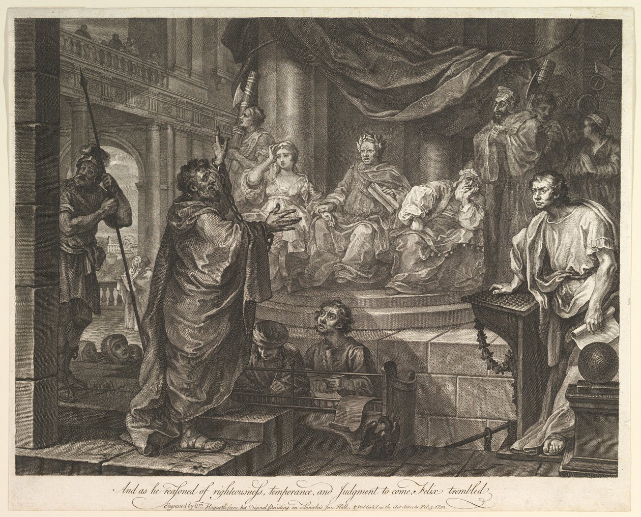 Paavali ennen Felixiä, 5. helmikuuta 1752. tekijältä William Hogarth
