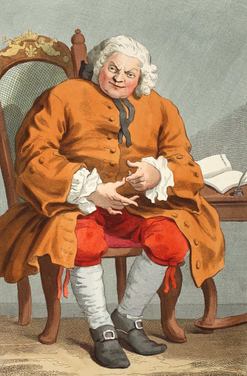 Simon Fraserin muotokuva, Lord Lovat, 25. elokuuta 1746, kuvitus teoksesta "Hogarth Restored: The Whole Works of the kuuluisan William Hogarthin, uudelleenkaiverrettu Thomas Cook", pub. 1812 (käsinvärinen kaiverrus) tekijältä William Hogarth