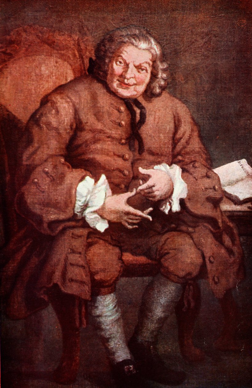 Simon Fraserin muotokuva, Lord Lovat, kuvitus "Hutchinsonin tarinasta brittiläisestä kansasta", n. 1923 tekijältä William Hogarth