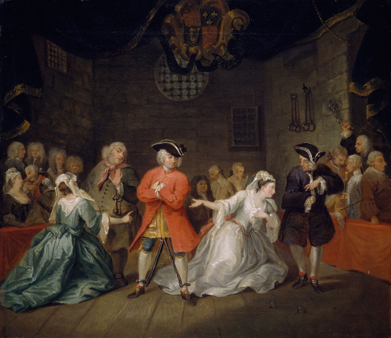 Kohtaus John Gayn Kerjäläisoopperasta, 1728. tekijältä William Hogarth
