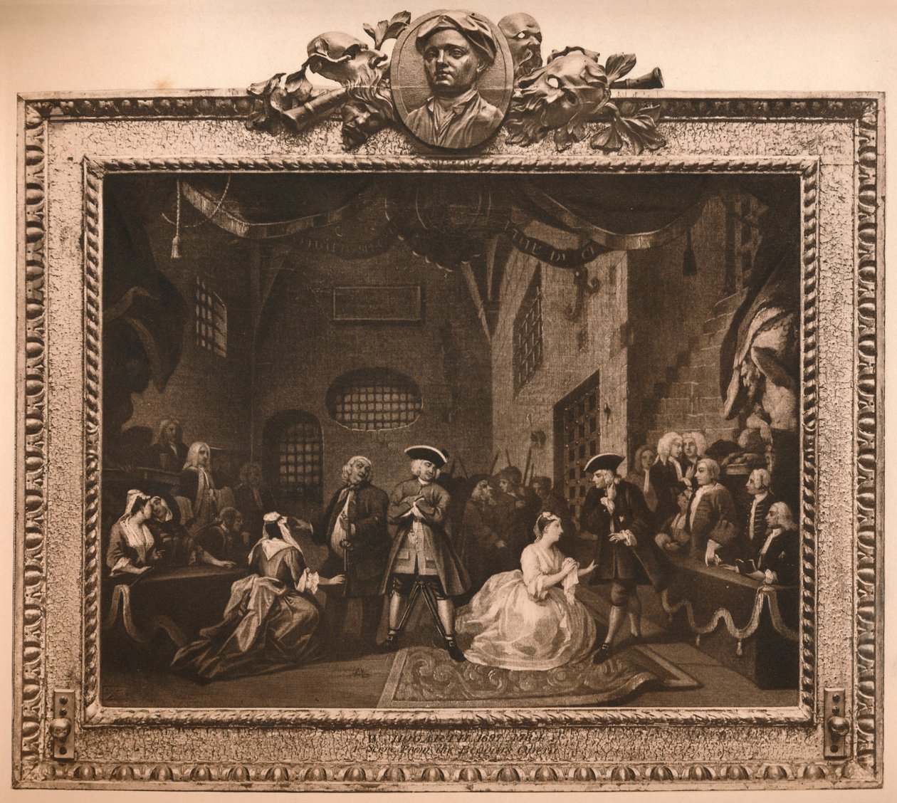 Kohtaus Kerjäläisten ooppera VI, 1731 tekijältä William Hogarth