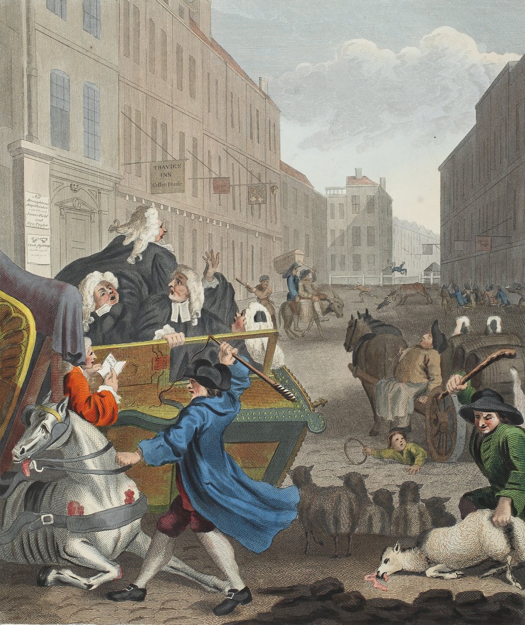 Crueltyn toinen vaihe, kuvitus teoksesta "Hogarth Restored: The Whole Works of kuuluisan William Hogarthin, uudelleenkaiverrettu Thomas Cook", pub. 1812 (käsinvärinen kaiverrus) tekijältä William Hogarth