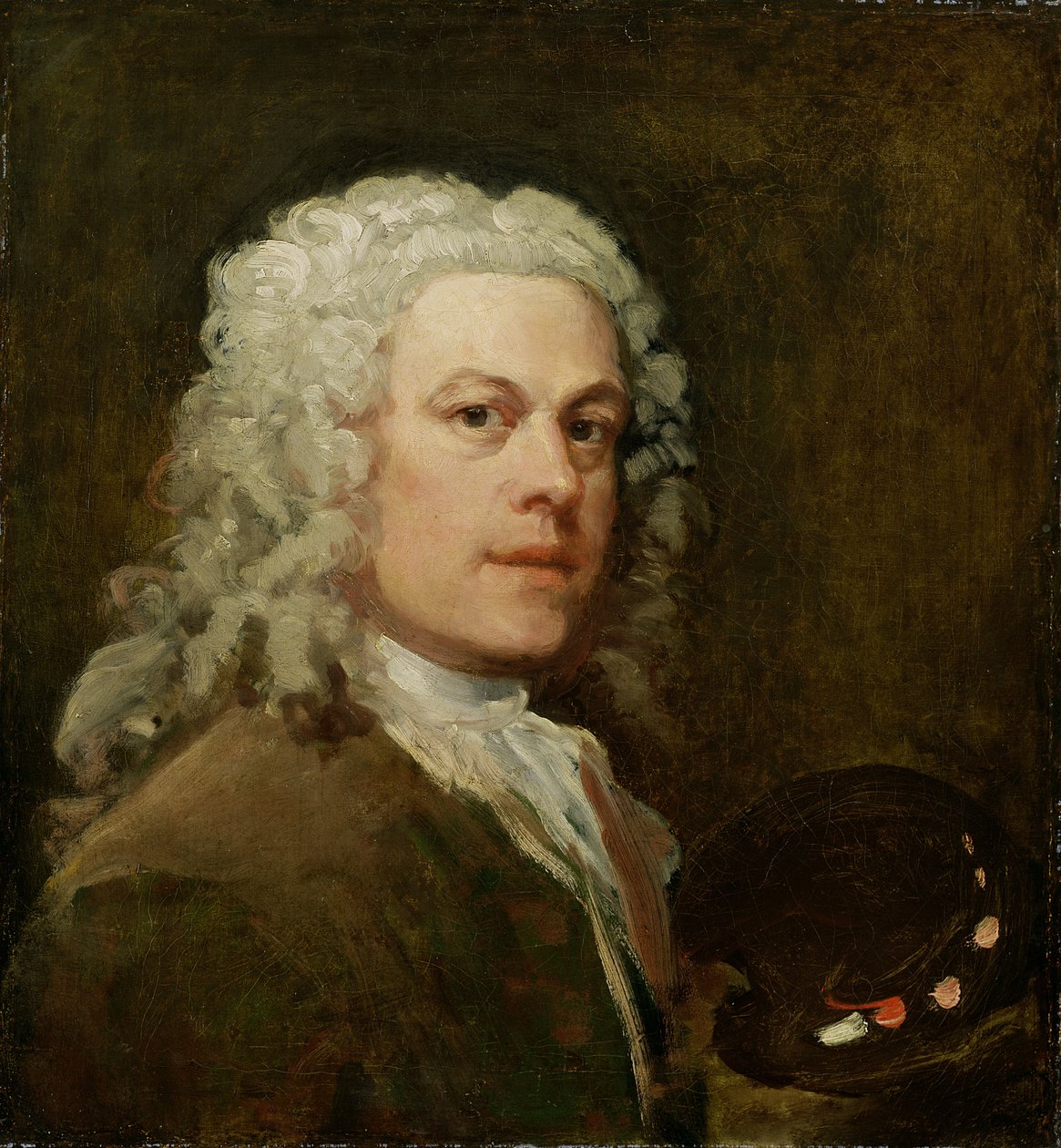 Omakuva, n. 1735-1740 tekijältä William Hogarth