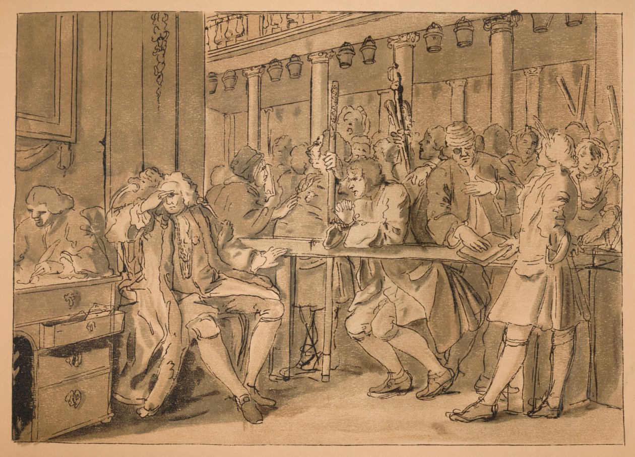Luonnos teollisuudelle ja joutotyölle - levy X, 1747 tekijältä William Hogarth
