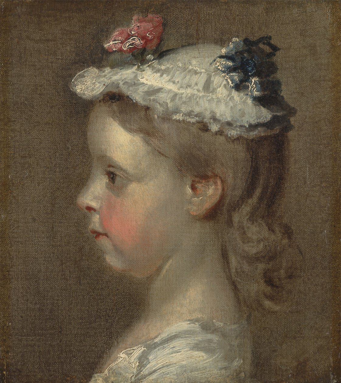 Tutkimus tytön päästä, n. 1740-1750 (öljy kankaalle) tekijältä William Hogarth