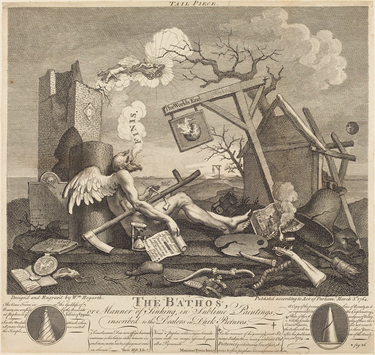 Tailpiece tai Bathos tekijältä William Hogarth