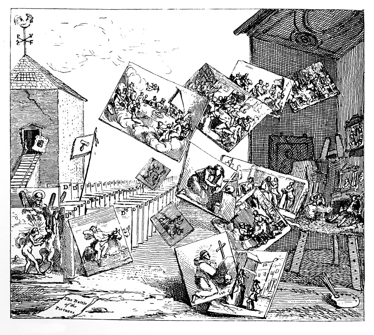 Kuvien taistelu, 1745. tekijältä William Hogarth
