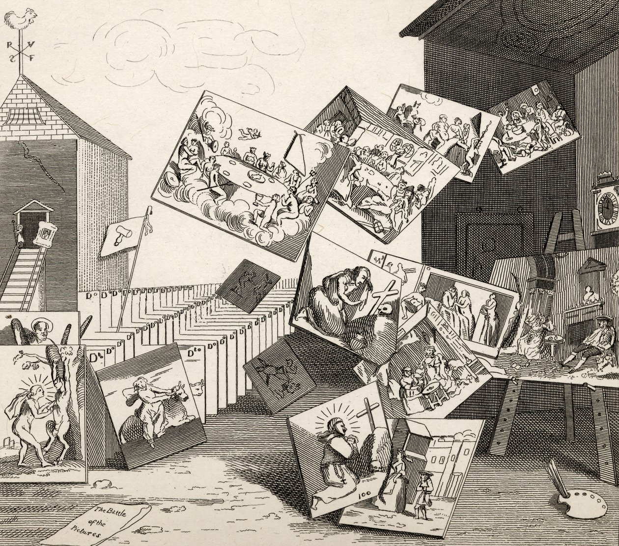 The Battle of the Pictures, The Works of Hogarthin teoksista, julkaistiin vuonna 1833 tekijältä William Hogarth