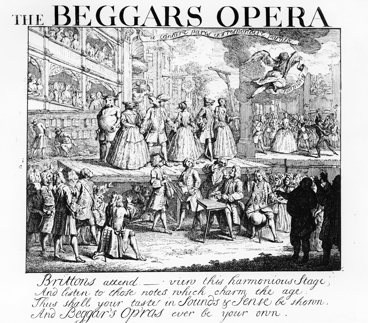 Kerjäläisooppera, Burlesqued, 1728 tekijältä William Hogarth