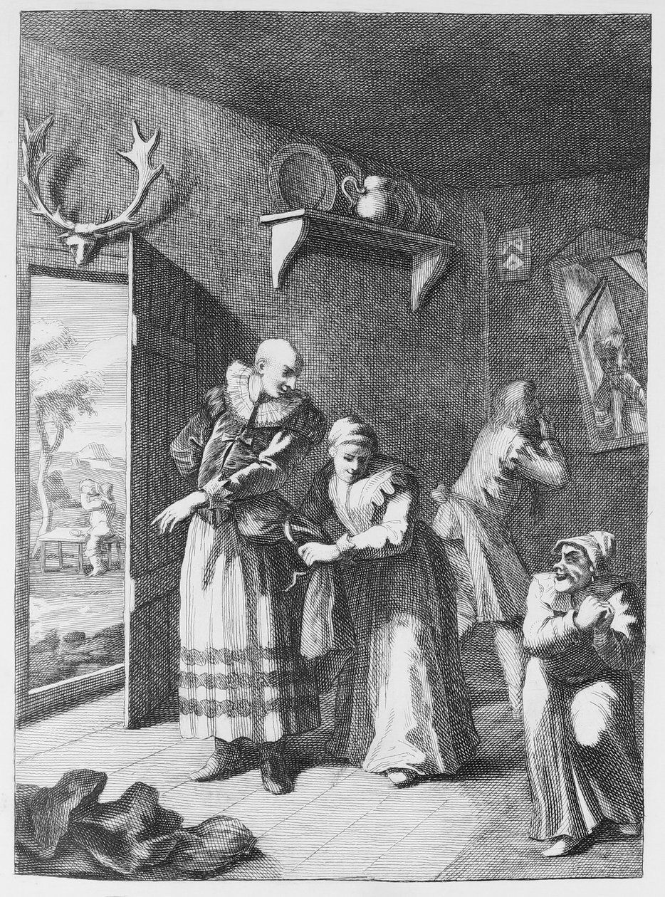 Curate & Barber inhoaa itsensä välittääkseen Don Luixoten kotiin tekijältä William Hogarth