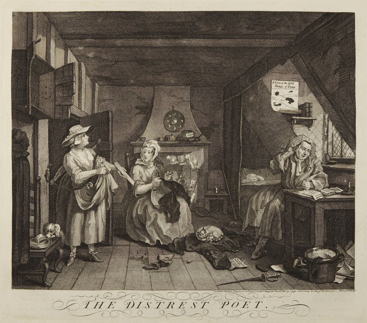Ahdistunut runoilija tekijältä William Hogarth