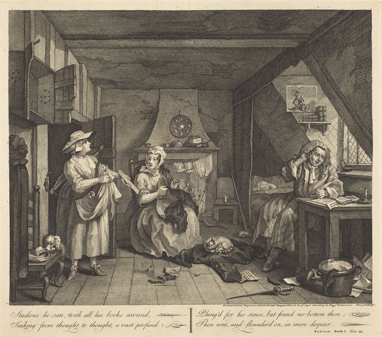 Ahdingossa oleva runoilija tekijältä William Hogarth