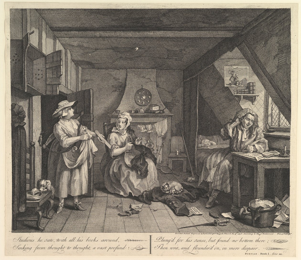 Ahdingossa oleva runoilija tekijältä William Hogarth