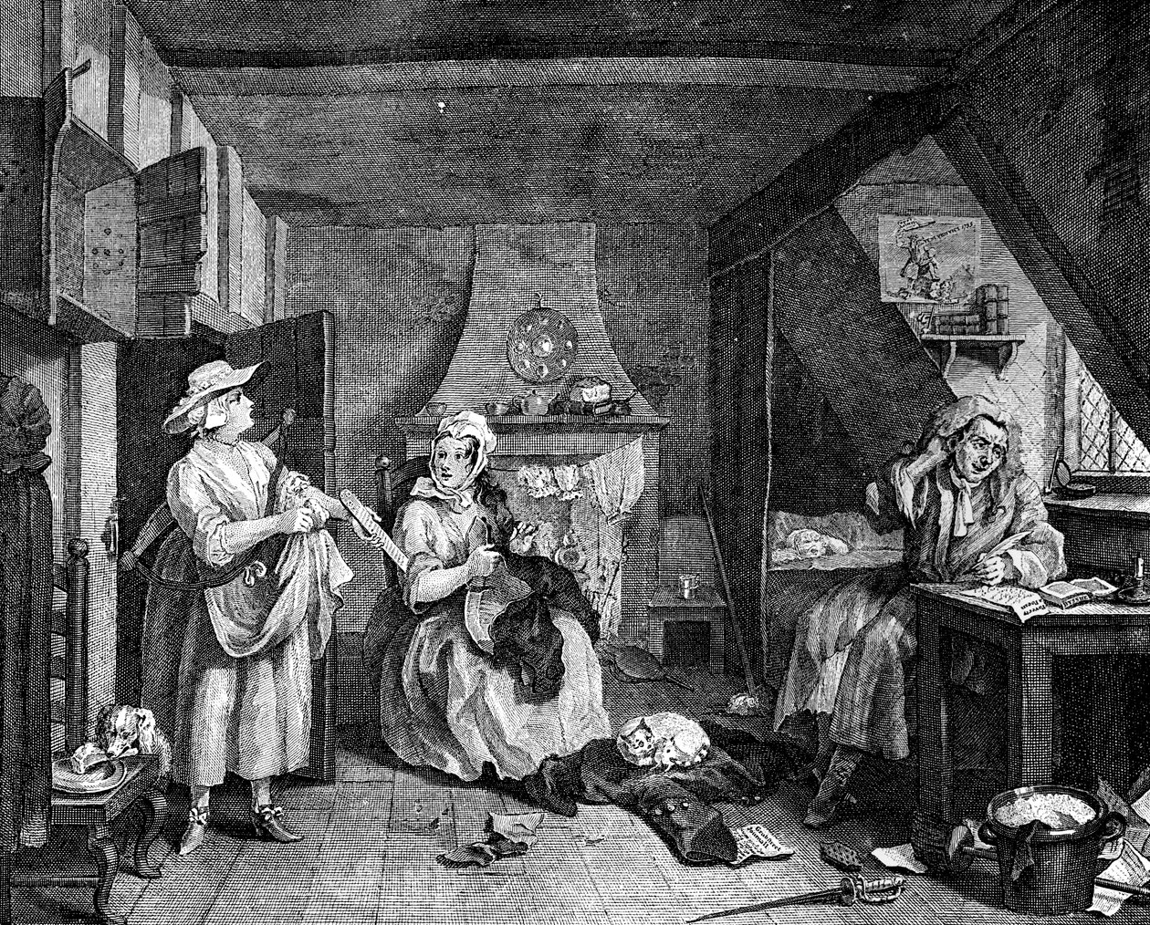 Hätärunoilija, 1740 tekijältä William Hogarth