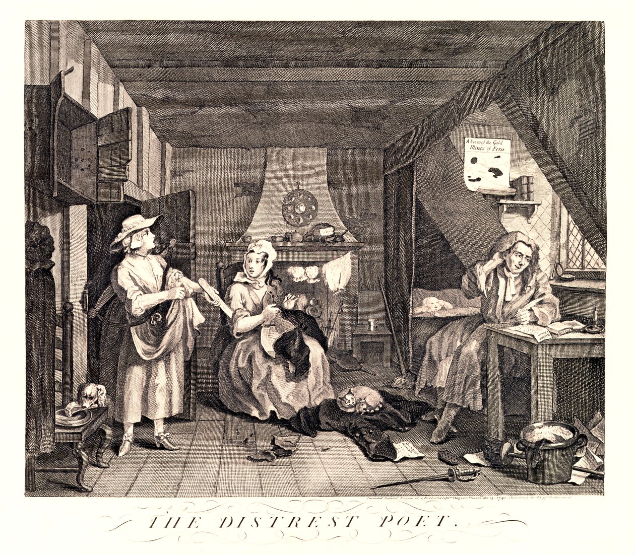 The Distrest Poet, 1741 tekijältä William Hogarth