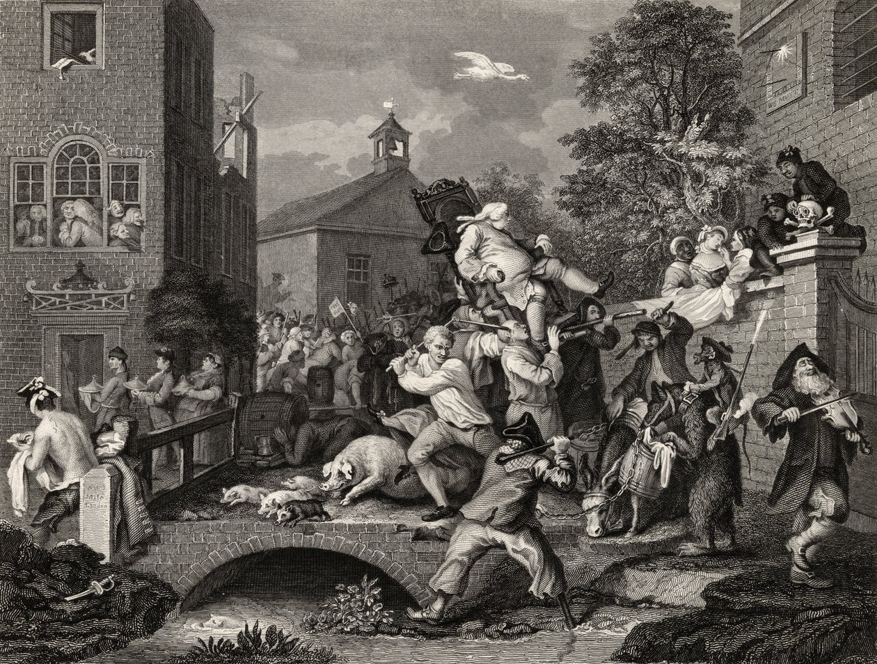 The Election, puheenjohtajana jäsen, teoksesta  tekijältä William Hogarth