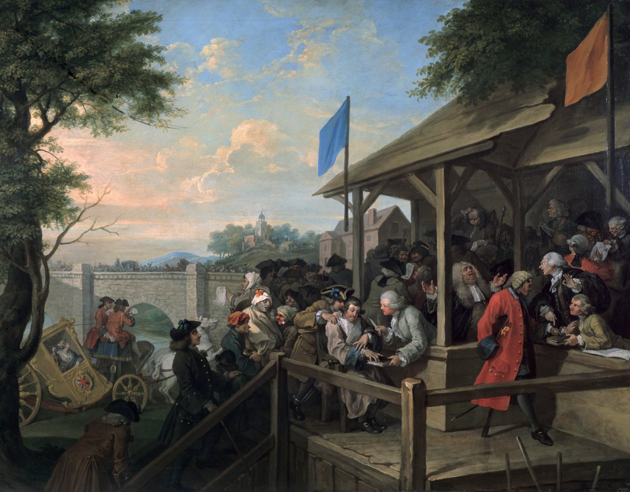 Vaalit III Äänestys, 1754-55 tekijältä William Hogarth
