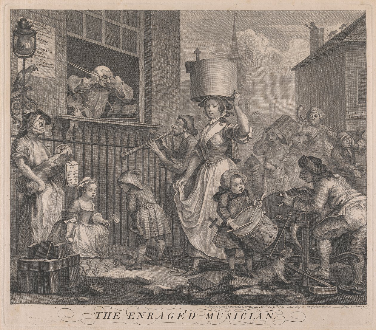 Raivostunut muusikko tekijältä William Hogarth