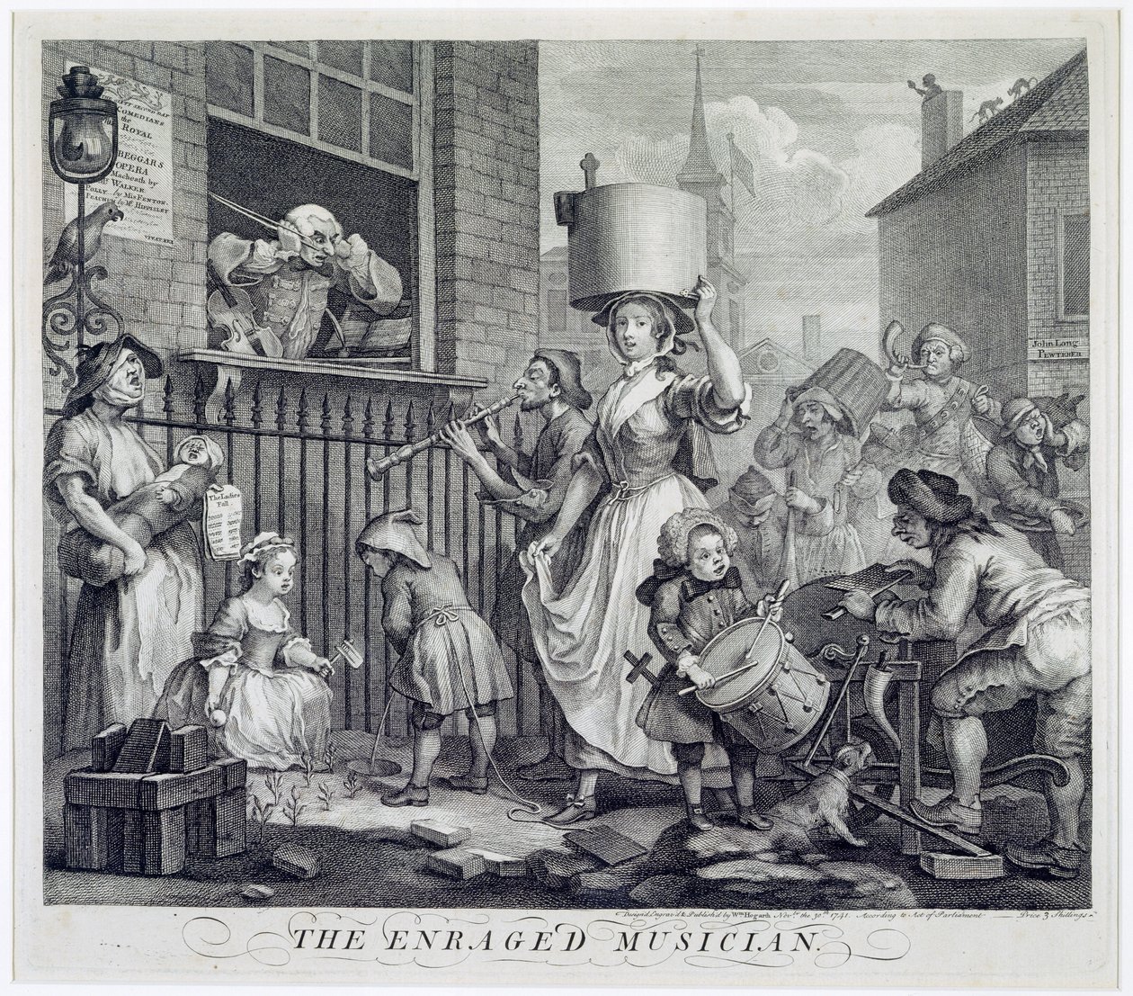 Raivostunut muusikko, 1741 tekijältä William Hogarth